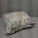 Great Bay Home Striped Quilt Set - 3-Piece Full/Queen Size Farmhouse Bedding Set - Lightweight, All-Season, Reversible Bedspread (White/Grey)