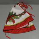 AVOIN colorlife Christmas Tree Skirt 48 Inch, Christmas Ribbon Holly Winter Holiday Tree Mat Decoration (Red)