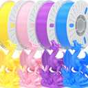 PINBALL PETG 3D Printer Filament 1.75mm High Precision Durable Strong Filament Mith Better Flow Dimensional Accuracy +/- 0.02mm Suitable for Most FDM 3D Printers 4 Kilograms Yellow, Blue,Pink, Purple