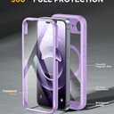 Miracase Magnetic for iPhone 16e Case Full-Body Phone with Built-in Glass Screen Protector, [Compatible with MagSafe] Military Drop Proof 16E Cover Bumper 6.1 inch, Purple