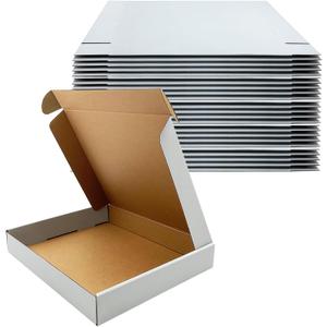 13x11x2 Inches Shipping Boxes Set of 25,White Corrugated Mailing Cardboard Box Literature Mailer for Packing Small Business Moving Storage, E-Commerce Packaging Mailing Boxes Gift Boxes for Presents