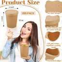 Sabary 100 Pack 32 oz Paper Soup Containers with Lids Food Cups with Vented Lids Microwavable and Freezer Kraft Hot Soup Bowl Food Storage Disposable Ice Cream Cups for Restaurant Party Supply, Brown