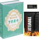 Book Safe with Combination Lock, Hidden Safe (9.5 x 6.2 x 2.2 Inch) with Fireproof Bag, Secret Diversion Safe, Hollow Book Box Hidden Storage, Money Safe Box for Cash (LITTLE WOMEN)