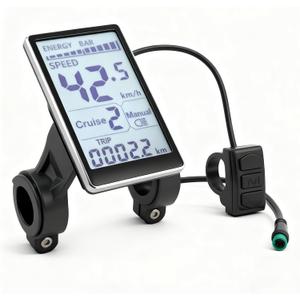 Electric Display Panel E Scooter Speed Monitor, 5 Pin M5 LCD Panel Screen for 31.8 22.2mm Electric Bikes, 24V, 36V (Default), 48V, 60V Adjustable E Scooter M5 Display