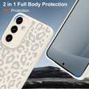 TEAUGHT Compatible with Samsung Galaxy S25 Plus Case Cute Pattern Leopard Cheetah Print Shockproof Cover Silicone Phone Case for Girls Women -White