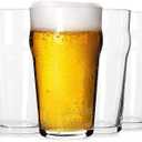 LUXU Pint Glasses,20oz British Beer Glass,Classics Craft Beer Glasses,Premium Beer Glass Tumbler Set of 4, Unique Design Beer Glasses Easy Stacking in The Cupboard
