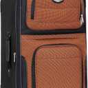 Travel Select Amsterdam Softside Expandable Luggage with Rolling Wheels, Orange, 25-Inch Medium