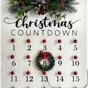 Christmas Countdown 25 Days Wreath Advent Calendar Number Date Decor Merry Christmas Sign Rustic Wooden Home Decorations Holiday Xmas Party Ornament Gift