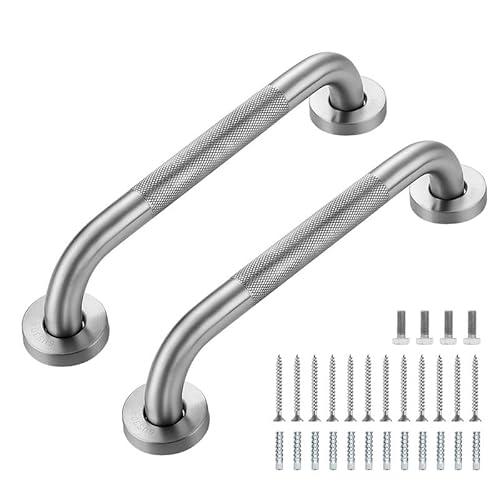 Grab Bars for Shower, 1Pc 12-Inch Anti Slip Shower Handles for Elderly, Safety Shower Grab Bar, Stainless Steel Handicap Grab Bars for Bathroom,Toilet (Brushed Nickel, 1" Diameter)