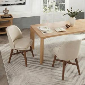 KISLOT Wooden Dining Chairs Set of 2, Faux Leather Upholstered Modern Dining Room Chairs with Double-Layer Thick Seat Cushion & Ergonomic Backrest for Restaurant, Kitchen and Café, Brown