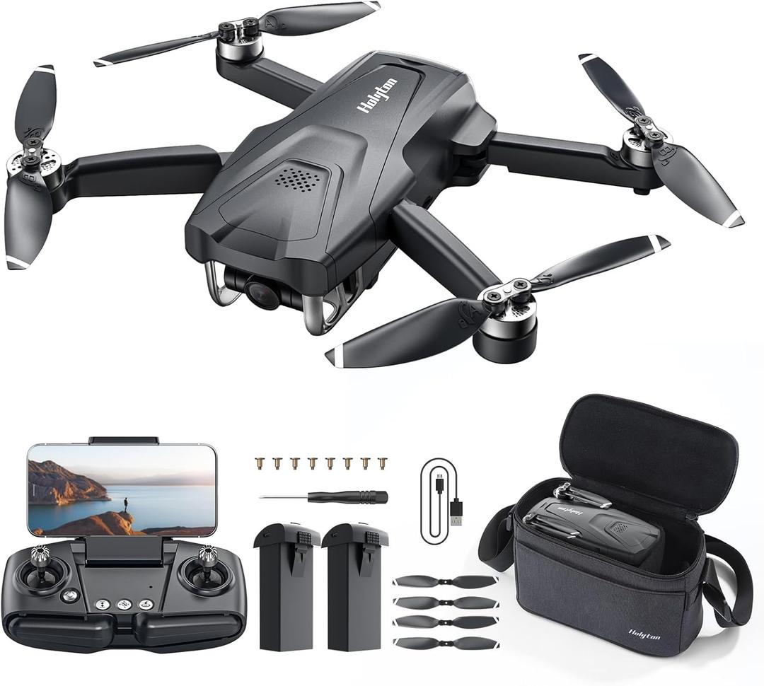 Holyton GPS Drone With Camera For Adults 4K,HT50 Quadcopter With Auto Return, Under 249g, FOV 120, 5GHz Transmission, 2 Batteries 50-Min Flight Time, Follow Me, Foldable Drone, For Beginners