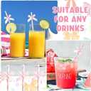 Potchen 150 Pcs Bow Straws Bulk Disposable Paper Bow Striped Drinking Straws for Graduations Cake Decorations Birthday Bridal Shower Wedding Bachelorette Baby Shower Party Supplies (Pink)