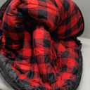 Cold Weather Sleeping Bag 100% Cotton Flannel XXL for Adults Big and Tall,Free Compression Sack (90" x 39" Right Zip, 0F Black)