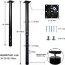 QLLY Adjustable Metal Table Leg, 24-40 inch, 60-100cm, Home Office DIY Desk Leg, Furniture Leg Set (4, Black), 24-40 inches adjustable length
