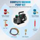 PB Motor TECH 4.5CFM 1/3HP Vacuum Pump and 3-Way AC Manifold Gauge Set for R134a R12 R22 R502, with Puncture Can Tap and Accessories