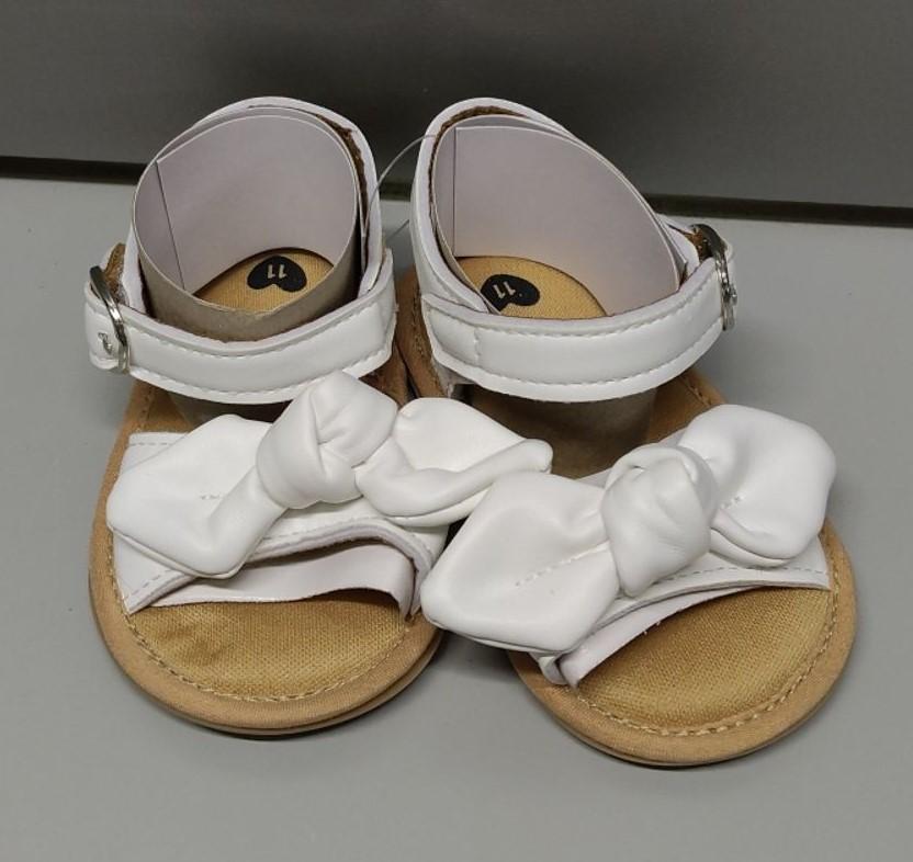 Miamooi Infant Baby Girls Boys Sandals Summer Bowknot Crib Shoes Toddler Pu Leather Flower Soft Rubber Sole Dress Flats First Walker Shoes 11