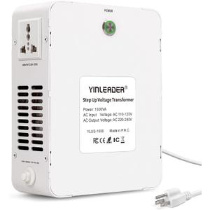 Yinleader 1500w 110v-120v to 220v-240v Step Up Transformer Power Voltage Converters(White)