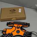 PHOEPET No Pull Dog Harness Medium Reflective Front Clip Vest with Handle,Adjustable 2 Metal Rings 3 Buckles,[Easy to Put on & Take Off](M, Orange)