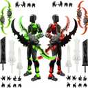 T13 New Action Figure Set (Assembly Completed), 3D Printed Multi-Jointed Movable Titan 13 Dummy Lucky 13 Mobile Robot, Nova 13 Action Figures Desktop Decorations for Game Lovers Toy (Black Red Green