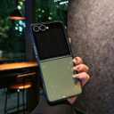 Magnetic for Samsung Galaxy Z Flip 7 Case Women Girls,[Holographic Iridescent Color Changing Effect] Fashion Slim Cute and Unique Matt Protective Phone Cover (Black Glitter)