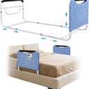 Mybow Double Bed Rail, U Bar for Medical Bedside Safety Assisting Rails, Railing Support for Elderly Adults Under Mattress Handrail, Hospital Dual Bed Rails for Seniors Twin Full Queen Adjustable Rail, 62"L 20"W 19"H