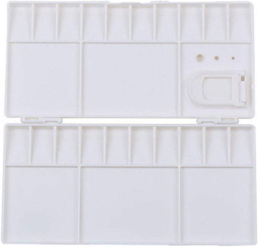 GARASANI Folding Paint Trays Box Watercolor Plastic Palettes with 25 Wells, Thumbhole Holders (25-Well)