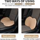 Livtribe Car Seat Cushion - Memory Foam Car Seat Pad - Sciatica & Lower Back Pain Relief - Car Seat Cushions for Driving - Road Trip Essentials for Drivers(Beige)