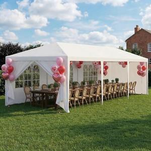 HOTEEL 10x30 FT Party Tent Outdoor Canopy Tents for Parties with 8 Removable Sidewalls, Carpas para Fiestas Waterproof for Gazebo Large Backyard Shelter Patio Wedding Events Tent BBQ