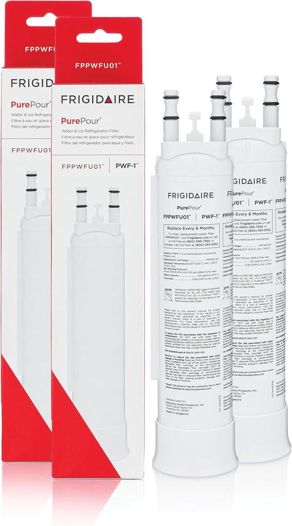 Frigidaire FPPWFU01 PurePour PWF-1 Refrigerator Water Filter Replacement | Set of 2