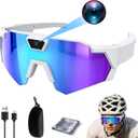 4K HD Baseball Sunglasses with Camera, Outdoor Activity Recording Audio Video Action Smart Glass for Men Women Action Sports for Cycling Hiking (No Memory Card)