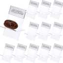 Potchen 12 Pack Ramadan Date Holders Acrylic Glass Bismillah Islamic Calligraphy Date Stands Home Table Centrepiece Decorations for Eid Ul Fitr Fasting Ramazan Adha Gifts Party Favors(Modern,Silver)