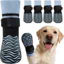 Kuoser Non Slip Dog Socks for Hardwood Floors, Dog Grippy Socks with Double-Sided Traction, Anti Slip Dogs Booties Paw Protectors to Prevent Licking Paws for Large Senior Dogs, 4 Pack-L