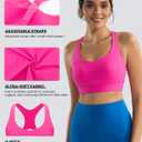 RUNNING GIRL Adjustable Straps High Impact Sports Bra for Women,High Support Workout Sports Bras with Sewn in Pads (Pink, M)