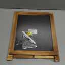 LotFancy 15"x12" Magnetic Chalk Board Sign, Small Wood Framed Tabletop Black Easel Chalkboard, Foldable Standing Ledge,1 White Chalk Pen 2 Magnets and Wall Hanging Kits Included,Rustic Brown