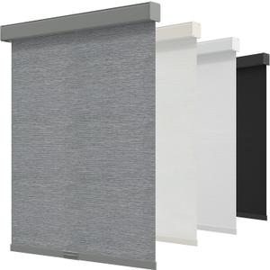 GENIMO 100% Blackout Roller Window Shades, Window Blinds Cordless with Thermal Insulated, UV Protection Fabric, Mini French Door Blinds for Home, Bedroom, Office, Grey, 36" W X 72" H