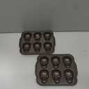 2 Pcs Halloween Skull Baking Pan 6 Cavities 3D Skull Baking Mold for Pizza Metal Cake Mold Bakeware for Halloween Ice Cupcake Chocolate Pizza Jelly Candy Pudding