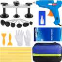 25Pcs Car Dent Puller Kit, Professional Car Body Paintless Dent Repair Tools with Adjustable Bridge Puller, Dent Removal Kit for Car Dent, SUV Truck, Hail Damage Medium Dent, Door Ding