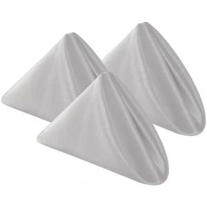 Bailarina Cloth Napkins Set of 120,17x17 inches Dinner Napkins Cloth Washable,Polyester Square Table Cloth Napkin Bulk with Hemmed Edges Ideal for Banquets, Parties and Weddings-Silver