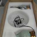 Ceramic Table lamp Set of 2, Modern Bedside Lamps Green Mid Century Vintage Desk Lamp Retro Glass Mushroom Traditional Lamp for Nightstand Living Room Bedroom Home Decor (S03GN-2PACK)