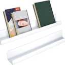 2pcs Magnetic Book Shelf, Whiteboard Magnetic Bookshelf Magnetic Floating Book Stand Magnetic Book Display Holder Magnetic Rack for Whiteboard Classroom Home (White)