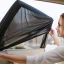 Autopect Side Window Sunshade Sock Screen-Shade (Pack of 2) Block Sun Rays to Keep Car Interior Cool and Comfortable Elasticized Universal Fit Mesh Sun Shade for Car, Truck, SUV, Van