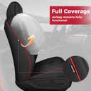 FREESOO for Tacoma 2024 2025 2026 Seat Covers Full Set - Custom Fit for Toyota Tacoma Double Crew Cab, SR, SR5, TRD Sport, TRD Off-Road, Pickup Truck Seat Covers with Faux Leather(BlackRed)