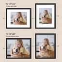 16x20 Black Picture Frame - Wood Frame with Tempered Glass, Displays 11x14 with Mat or 16 x 20 Photo, for Any Wall - Hang Horizontal or Vertical, 1 Pack