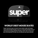Superglide Glass Mouse Skates for Logitech G Pro X Superlight 2 - Polished Smooth Glide, Durable Gaming Mouse Feet (Type-C, Black)