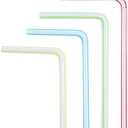 3 x Black Duck Brand [200 Pack] Flexible Disposable Plastic Drinking Straws - 8" Long - Assorted Striped Colors (200)