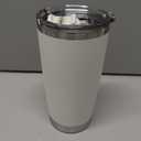 20oz Hygienic Stainless Steel Vacuum Insulated Tumbler w/ Easy-On/Easy-Off Lid - Removable slider, Double Wall 18/8 Travel Mug, BPA-Free, Fits Cup Holders, Premium Quality, Smart Value - Cream