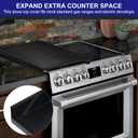 uxcell Stainless Steel Stove Top Cover, Noodles Board for Burner Stovetop, Cooktop Cover for Gas and Electric Stove, 21.2"L x 14.7"W x 3"H, Black
