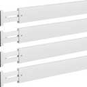 DUCOO 4 PCS Drawer Divider, 17"-22" Adjustable Bamboo Drawer Dividers Organizers, Expandable Separators for Kitchen, Clothes, Dressers, Home, Office, White