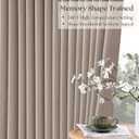 Pleated Linen Blackout Curtains 112 Inches Long for Living Room Pinch Pleat for Track System Custom Made Memory Shape Drape 100% Black Out Light Blocking Bedroom Window Curtain Greige Burlywood Birch