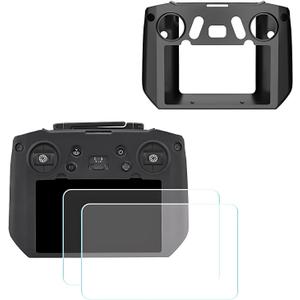 DJI RC Pro Silicone Protective Cover+HD Screen Tempered Films for DJI Mini 3 Pro/Mavic 3 Pro/Mavic 3 Cine/DJI Air 2s DJI RC Pro Controller Protective Case(Black)